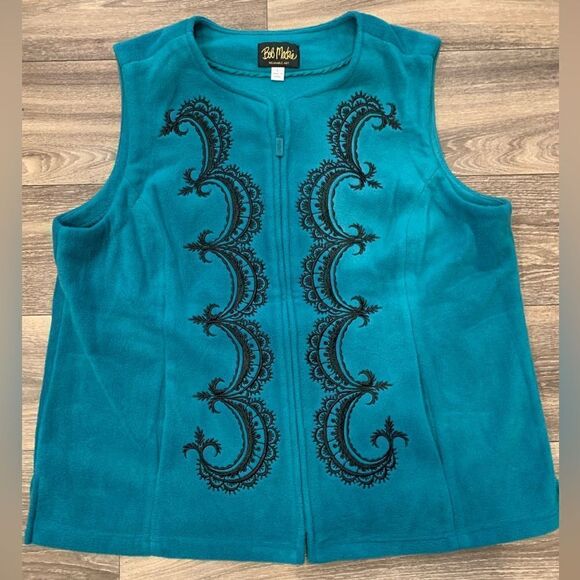 Bob Mackie Vintage Wearable Art Women’s Vest Size Large Embroidered Detail - Picture 1 of 6